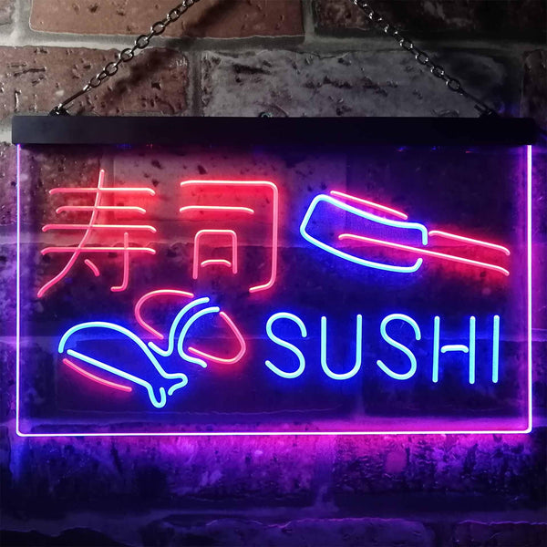 ADVPRO Sushi Shop Japan Food Dual Color LED Neon Sign st6-i3310 - Blue & Red
