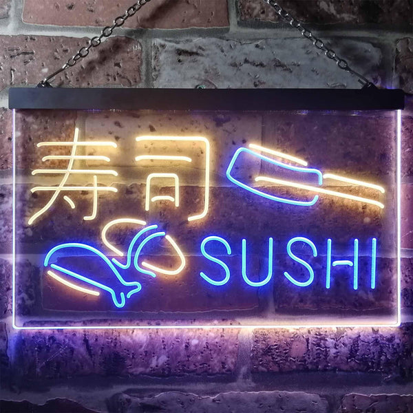 ADVPRO Sushi Shop Japan Food Dual Color LED Neon Sign st6-i3310 - Blue & Yellow