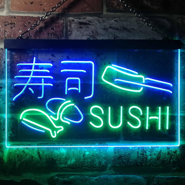 ADVPRO Sushi Shop Japan Food Dual Color LED Neon Sign st6-i3310 - Green & Blue
