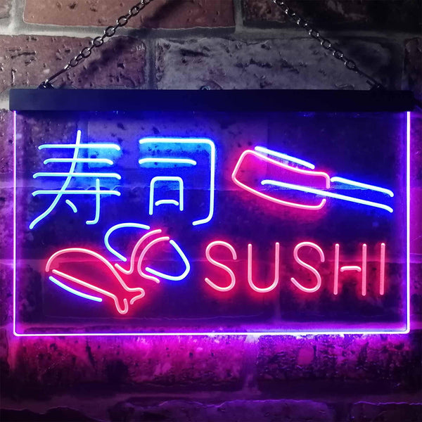 ADVPRO Sushi Shop Japan Food Dual Color LED Neon Sign st6-i3310 - Red & Blue