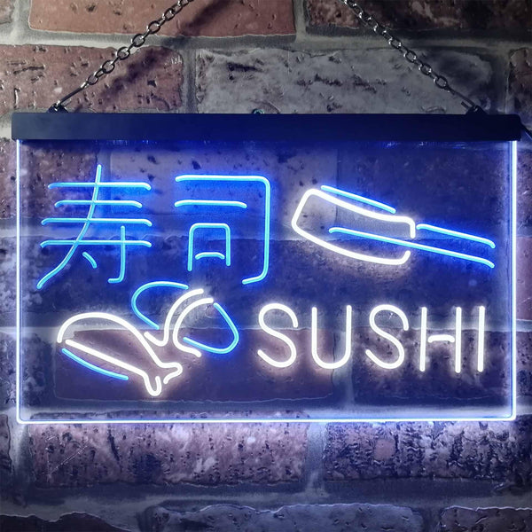 ADVPRO Sushi Shop Japan Food Dual Color LED Neon Sign st6-i3310 - White & Blue