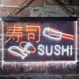 ADVPRO Sushi Shop Japan Food Dual Color LED Neon Sign st6-i3310 - White & Orange