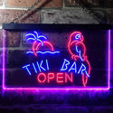 ADVPRO Tiki Bar Open Parrot Dual Color LED Neon Sign st6-i3311 - Blue & Red