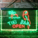 ADVPRO Tiki Bar Open Parrot Dual Color LED Neon Sign st6-i3311 - Green & Red
