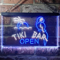 ADVPRO Tiki Bar Open Parrot Dual Color LED Neon Sign st6-i3311 - White & Blue