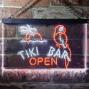 ADVPRO Tiki Bar Open Parrot Dual Color LED Neon Sign st6-i3311 - White & Orange