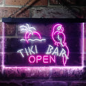 ADVPRO Tiki Bar Open Parrot Dual Color LED Neon Sign st6-i3311 - White & Purple