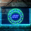 ADVPRO Aquarius Astrology Zodiac Dual Color LED Neon Sign st6-i3314 - Green & Blue