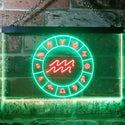 ADVPRO Aquarius Astrology Zodiac Dual Color LED Neon Sign st6-i3314 - Green & Red