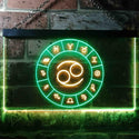 ADVPRO Cancer Astrology Zodiac Dual Color LED Neon Sign st6-i3316 - Green & Yellow