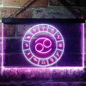 ADVPRO Cancer Astrology Zodiac Dual Color LED Neon Sign st6-i3316 - White & Purple