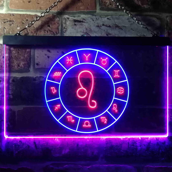 ADVPRO Leo Astrology Zodiac Dual Color LED Neon Sign st6-i3319 - Blue & Red