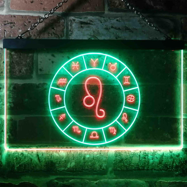 ADVPRO Leo Astrology Zodiac Dual Color LED Neon Sign st6-i3319 - Green & Red