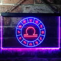 ADVPRO Libra Astrology Zodiac Dual Color LED Neon Sign st6-i3320 - Blue & Red