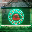 ADVPRO Libra Astrology Zodiac Dual Color LED Neon Sign st6-i3320 - Green & Red