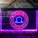 ADVPRO Libra Astrology Zodiac Dual Color LED Neon Sign st6-i3320 - Red & Blue