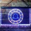 ADVPRO Libra Astrology Zodiac Dual Color LED Neon Sign st6-i3320 - White & Blue