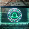 ADVPRO Libra Astrology Zodiac Dual Color LED Neon Sign st6-i3320 - White & Green