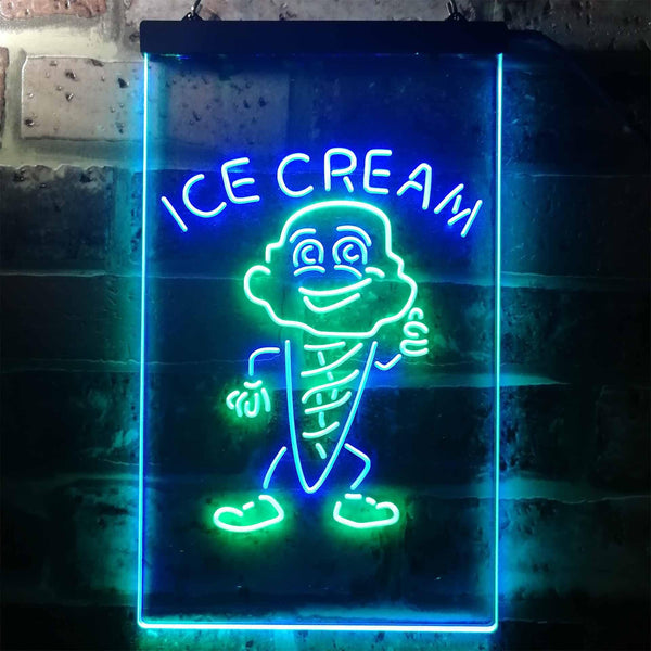 ADVPRO Ice Cream Cartoon  Dual Color LED Neon Sign st6-i3330 - Green & Blue