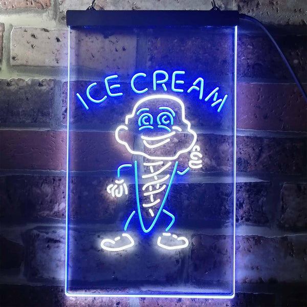 ADVPRO Ice Cream Cartoon  Dual Color LED Neon Sign st6-i3330 - White & Blue