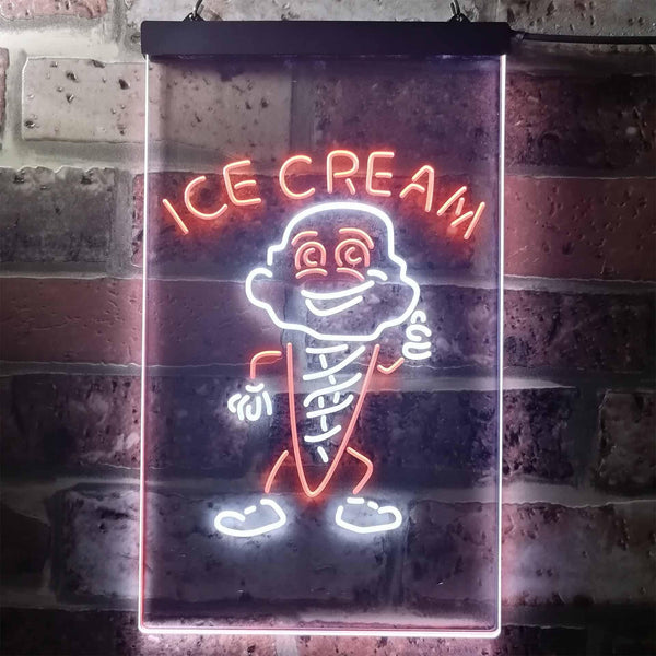 ADVPRO Ice Cream Cartoon  Dual Color LED Neon Sign st6-i3330 - White & Orange