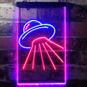 ADVPRO UFO Alien Spaceship  Dual Color LED Neon Sign st6-i3336 - Blue & Red