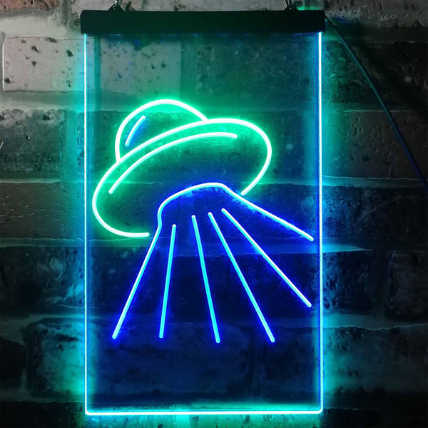 ADVPRO UFO Alien Spaceship  Dual Color LED Neon Sign st6-i3336 - Green & Blue