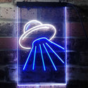 ADVPRO UFO Alien Spaceship  Dual Color LED Neon Sign st6-i3336 - White & Blue