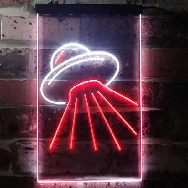 ADVPRO UFO Alien Spaceship  Dual Color LED Neon Sign st6-i3336 - White & Red