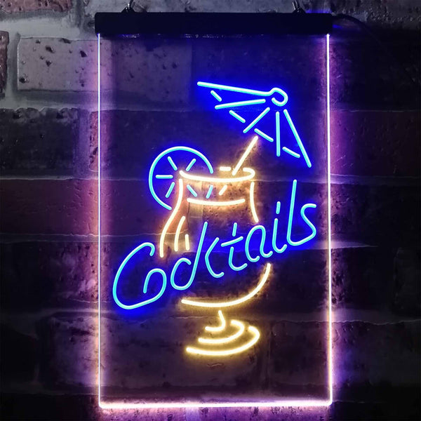 ADVPRO Cocktail Martini Umbrella Cup  Dual Color LED Neon Sign st6-i3348 - Blue & Yellow