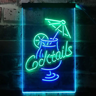 ADVPRO Cocktail Martini Umbrella Cup  Dual Color LED Neon Sign st6-i3348 - Green & Blue