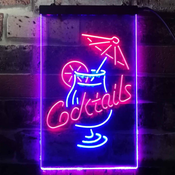 ADVPRO Cocktail Martini Umbrella Cup  Dual Color LED Neon Sign st6-i3348 - Red & Blue