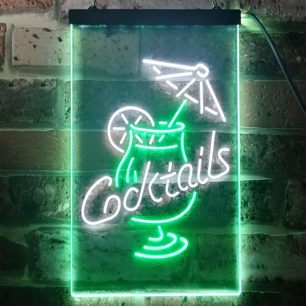 ADVPRO Cocktail Martini Umbrella Cup  Dual Color LED Neon Sign st6-i3348 - White & Green