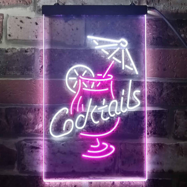 ADVPRO Cocktail Martini Umbrella Cup  Dual Color LED Neon Sign st6-i3348 - White & Purple