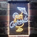ADVPRO Cocktail Martini Umbrella Cup  Dual Color LED Neon Sign st6-i3348 - White & Yellow