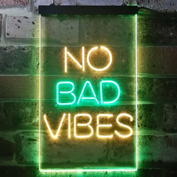 ADVPRO No Bad Vibes Room Display  Dual Color LED Neon Sign st6-i3353 - Green & Yellow