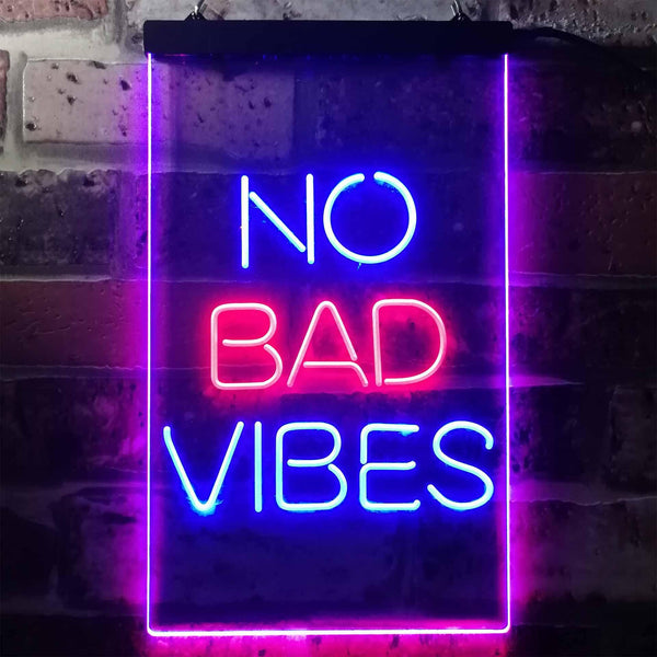 ADVPRO No Bad Vibes Room Display  Dual Color LED Neon Sign st6-i3353 - Red & Blue