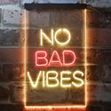 ADVPRO No Bad Vibes Room Display  Dual Color LED Neon Sign st6-i3353 - Red & Yellow