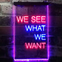 ADVPRO We See What We Want Bedroom Display  Dual Color LED Neon Sign st6-i3355 - Blue & Red