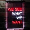 ADVPRO We See What We Want Bedroom Display  Dual Color LED Neon Sign st6-i3355 - White & Red