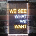 ADVPRO We See What We Want Bedroom Display  Dual Color LED Neon Sign st6-i3355 - White & Yellow