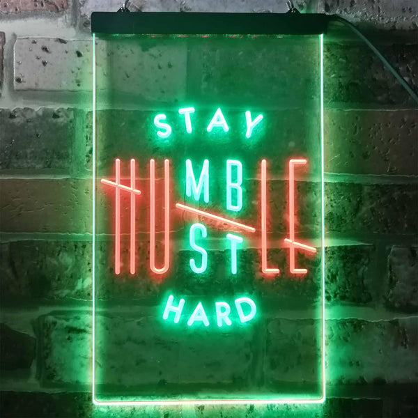 ADVPRO Stay Humble Hustle Hard Room Display  Dual Color LED Neon Sign st6-i3356 - Green & Red