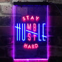 ADVPRO Stay Humble Hustle Hard Room Display  Dual Color LED Neon Sign st6-i3356 - Red & Blue