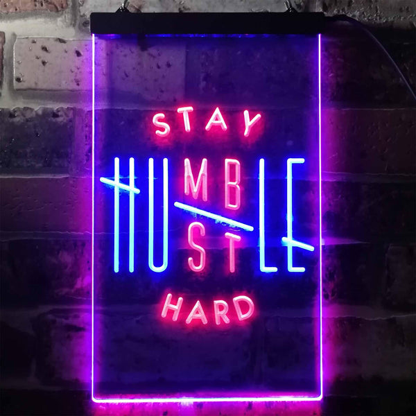 ADVPRO Stay Humble Hustle Hard Room Display  Dual Color LED Neon Sign st6-i3356 - Red & Blue