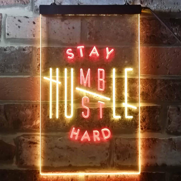 ADVPRO Stay Humble Hustle Hard Room Display  Dual Color LED Neon Sign st6-i3356 - Red & Yellow