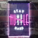 ADVPRO Stay Humble Hustle Hard Room Display  Dual Color LED Neon Sign st6-i3356 - White & Purple