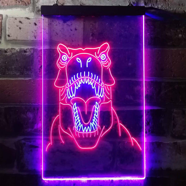 ADVPRO Dinosaur Animal Man Cave  Dual Color LED Neon Sign st6-i3357 - Blue & Red