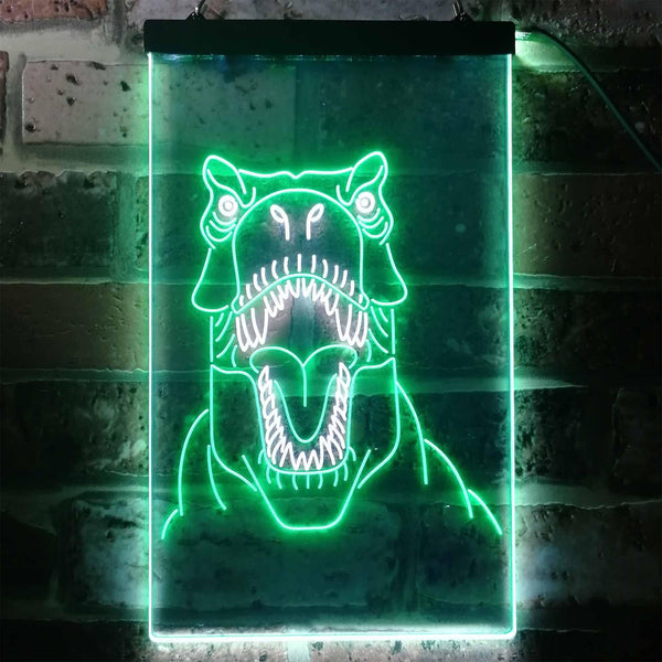 ADVPRO Dinosaur Animal Man Cave  Dual Color LED Neon Sign st6-i3357 - White & Green