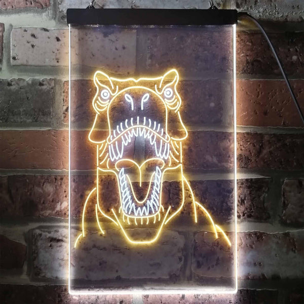 ADVPRO Dinosaur Animal Man Cave  Dual Color LED Neon Sign st6-i3357 - White & Yellow