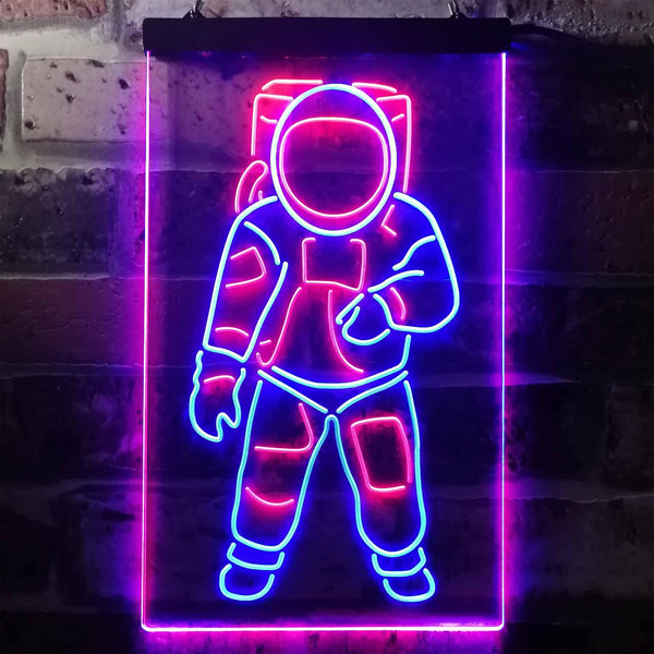 ADVPRO Astronaut for Kid Bedroom  Dual Color LED Neon Sign st6-i3359 - Blue & Red
